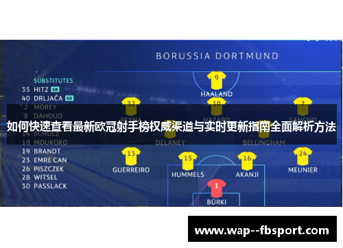 如何快速查看最新欧冠射手榜权威渠道与实时更新指南全面解析方法